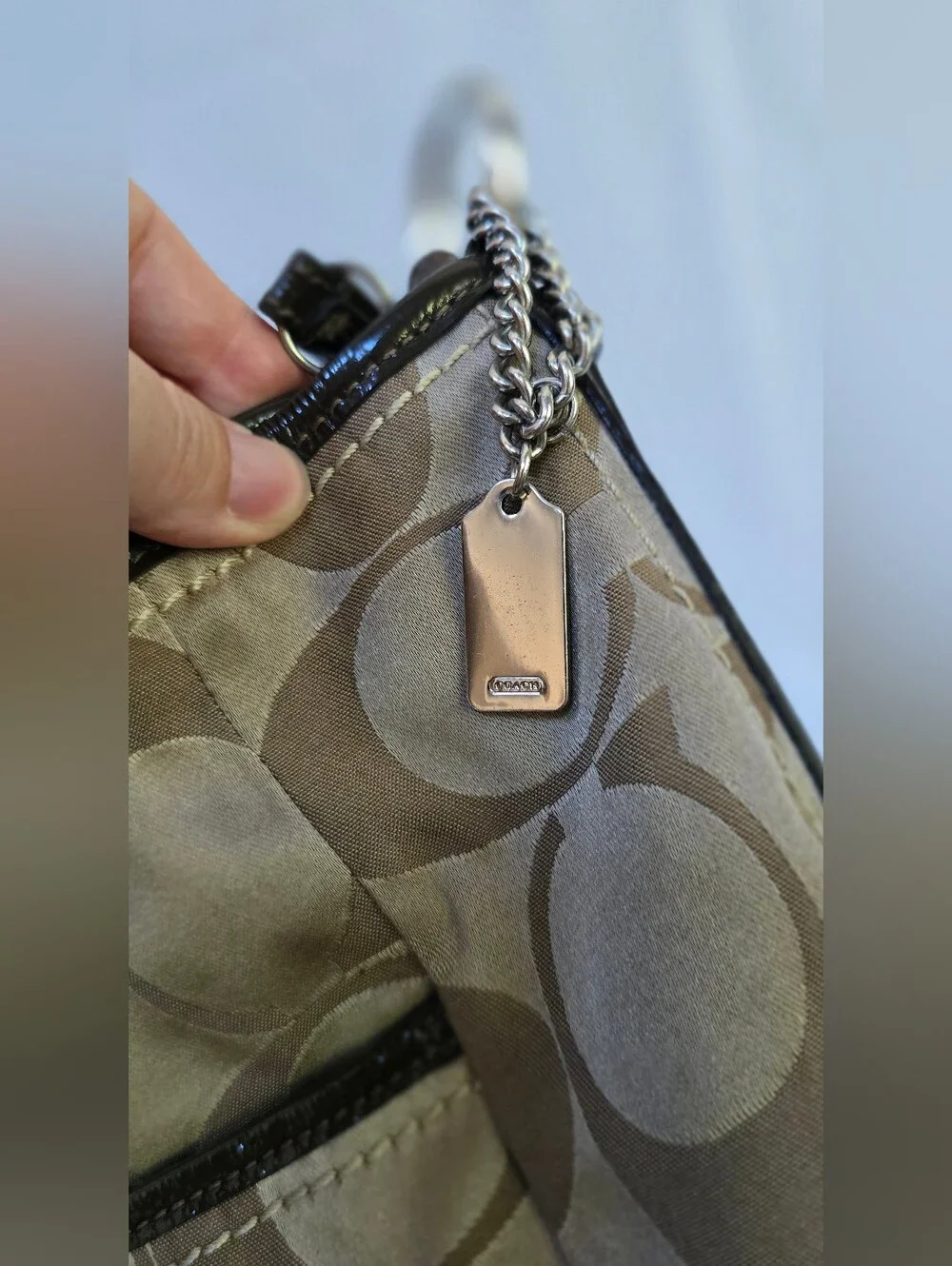 Coach Large Signature C Hobo Shoulder Bag 12676 Brown Y2K